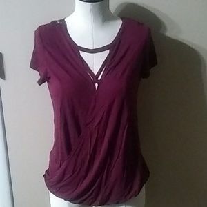 Burgundy Wrap Top